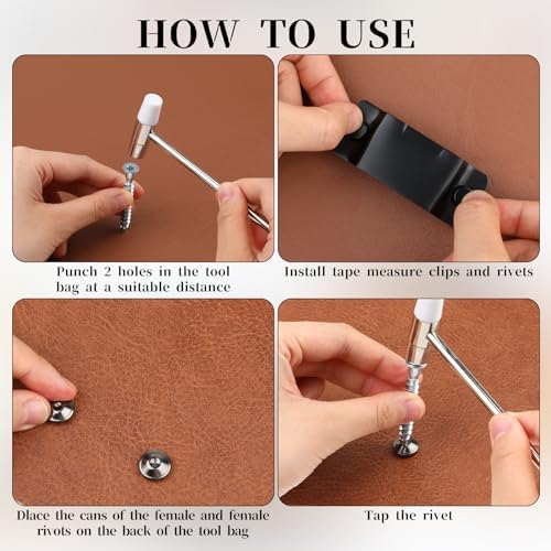 6 Pcs Tape Measure Holder Clip Measuring Tape Holder Metal Measuring Tape Belt - Image 3