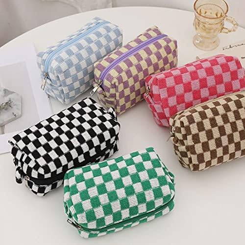 SxoSyo 2 Pcs Checkered Cosmetic Bags - Image 5