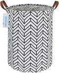 Round Laundry Basket Collapsible Storage Hamper Organizer Geometric Circle by LANGYASHAN