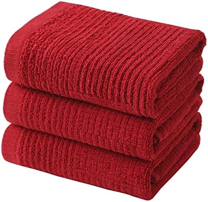 Glynniss Dish Towels for Kitchen, 100% Cotton Kitchen Towels（red，16x26） by Glynniss