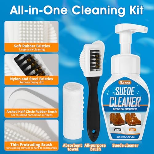 Suede Shoe Cleaner, Suede & Nubuck Cleaner Removes Dirt and Stains, No-Rinse - Image 7