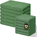 Homaxy Super Soft 12 Pack Kitchen Towels and Dishcloths Set, Grass Green by Homaxy