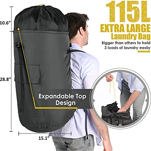 Backpack Laundry Bag, 115L Heavy Duty Extra Large College Laundry Backpack - Image 3