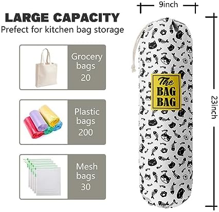 Grocery Bags Holder Organizer For Shopping Bags, Wall Mount Plastic Bags - Image 2