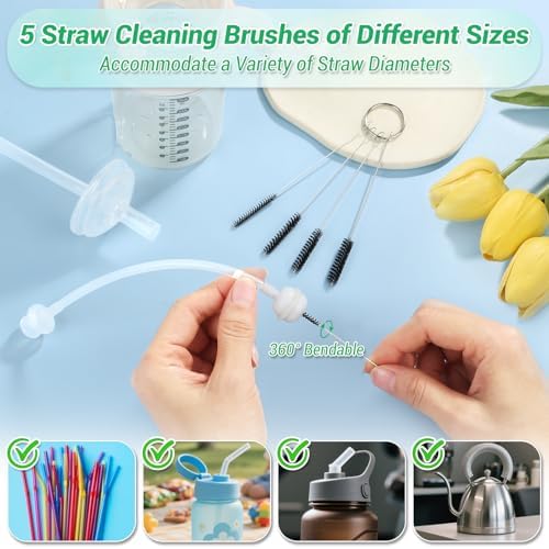 MAPVOLUT 51-in-1 Shower Head Cleaner Kit & Straw Cleaning Brushes Set - Image 6