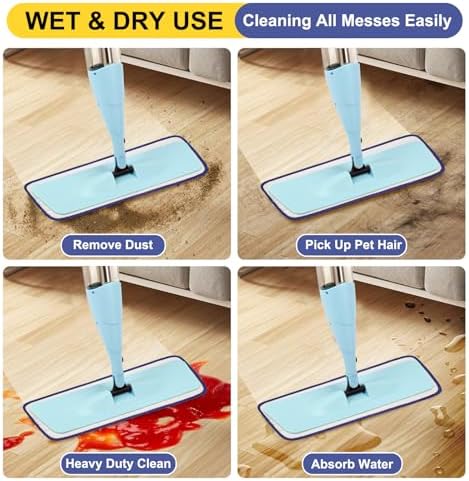 16.5 Inch Reusable Mop Pads Microfiber Spray Mop Replacement Heads - Image 6