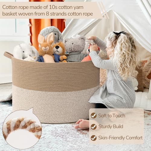 INDRESSME 115L Extra Large Woven Wicker Blanket Basket Living Room - Image 3