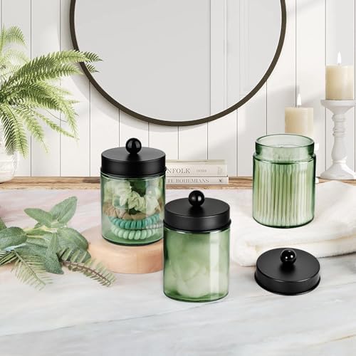3 Pack Apothecary Jar Canisters Bathroom Vanity Organizer - Image 6