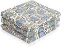 Ridhi Asparagus Green Hand Block Print Cotton Kitchen Towels, 16x28 Inch by Ridhi