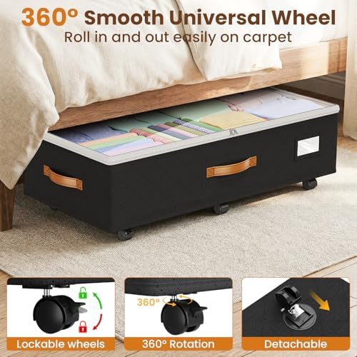 Budding Joy 80L 2 Pack Adjustable Under Bed Storage - Image 3
