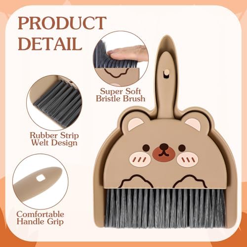 Ouligay Portable Hand Broom and Dustpan Set, Cute Mini Broom and Dustpan Set - Image 3