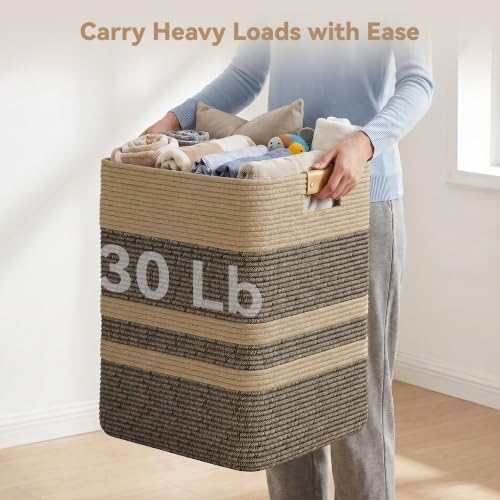 Nunsino 90L Laundry Basket, Cotton Rope Laundry Hamper - Image 6