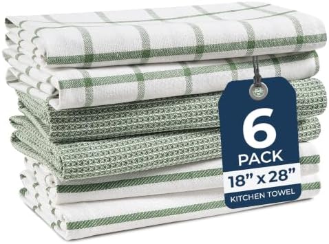 LANE LINEN Cotton Kitchen Towels Set, Quick-Drying Dish Towels, Premium Hand by LaneLinen