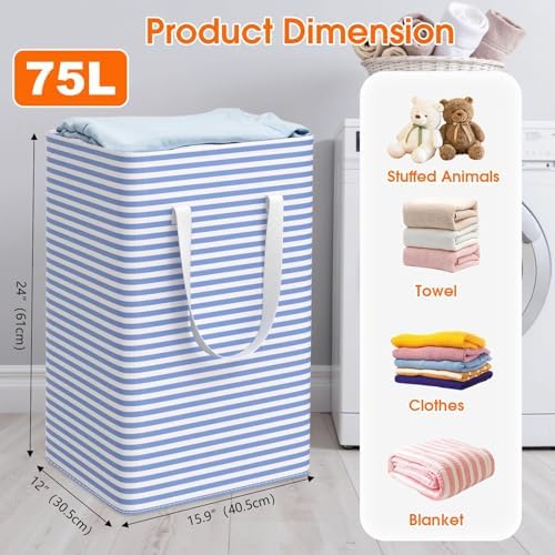 3-Pack Laundry Basket, Collapsible Laundry Hampers - Image 2