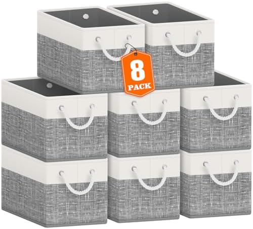 Fab totes Storage Bins 8-Pack, Foldable Storage Baskets by Fabtotes