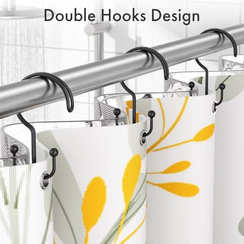 Bathway Black Shower Curtain Hooks Ring, Rust Proof Metal Shower Hooks - Image 4