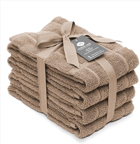 100% Cotton Terry Dish Towels, 4 Pack Plain, 16 x26 Inches, Super Soft and by Ecotribe