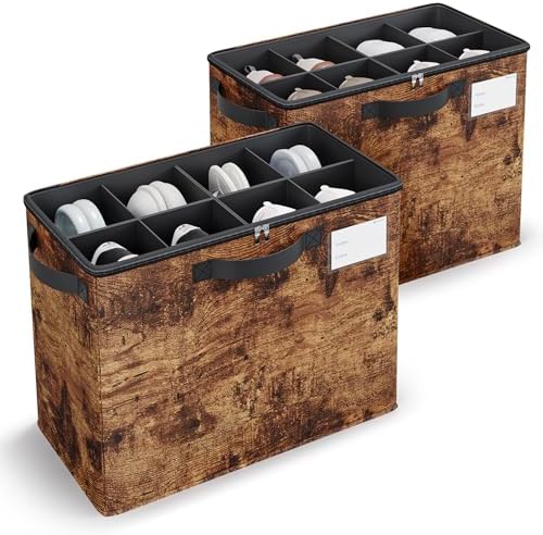 Varhomax Shoe Organizer Box for Closet, Small Fabric Storage Basket 2 Pack by Varhomax