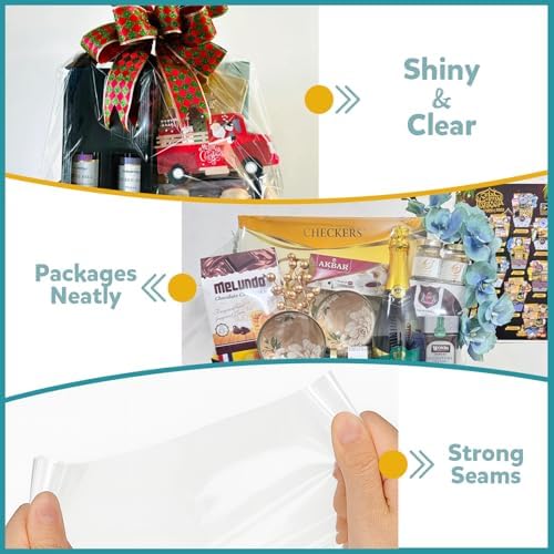 WIKDAY Shrink Wrap Bags for Gift Baskets 10 PCS 40x50 Inches Extra Large - Image 4