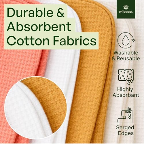 mioeco 24 Pack Reusable Kitchen Paper Towels, Organic Multicolor Cloths - Image 3