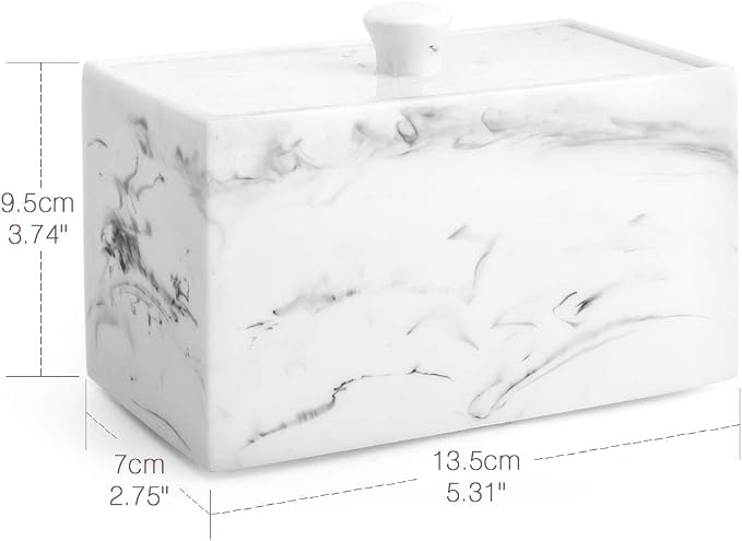 Luxspire Cotton Swab Holder, Dual Compartment Jar - Image 5