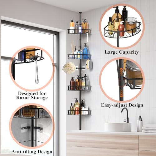 4-Tier Rustproof Corner Shower Caddy - Image 4