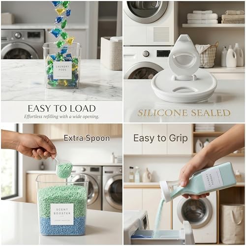 4+2 Pack Laundry Pods Containers & Dryer Sheet Holder & Laundry Detergent - Image 7