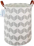 Round Laundry Basket Collapsible Storage Hamper Organizer Gery Wave by LANGYASHAN
