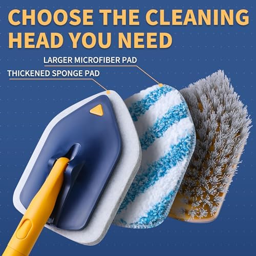 BOOMJOY Tub Scrubber with Long Handle, No Scratch Shower Cleaning Brush - Image 3