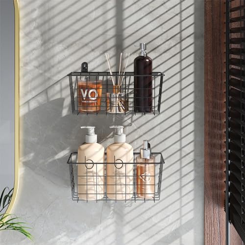 MaraFansie Hanging Kitchen Baskets Wire Storage Basket Adhesive and Screws - Image 4