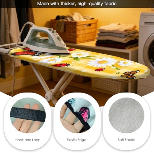 Nuxovilar Daisy Ladybug Cotton Ironing Board Cover 15x54 Fabric - Image 5
