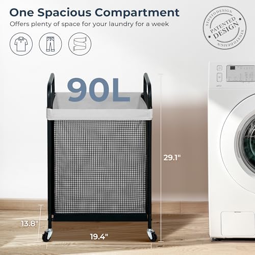 STO STO Laundry Hamper, 90L Rolling Laundry Sorter Cart - Image 4