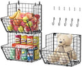 X-cosrack Metal Wire Basket Wall Mount, 3 Tier Wall Storage Organizer by X-cosrack