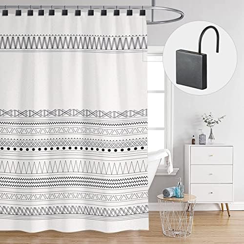 Square Shower Curtain Hooks, Decorative Bathroom Curtain Rings - Image 5