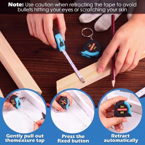Kanayu 50 Pcs Mini Tape Measure Keychains 6 ft Small Retractable Measuring Tape - Image 4