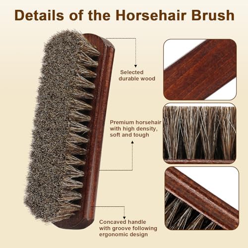 Professional 100% Horsehair Shoe Brush Premium Horsehair Dauber Applicators - Image 5