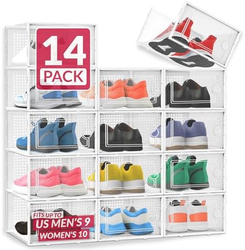 Reli. Shoe Boxes | Clear Shoe Storage Boxes, Stackable & Compact by Reli
