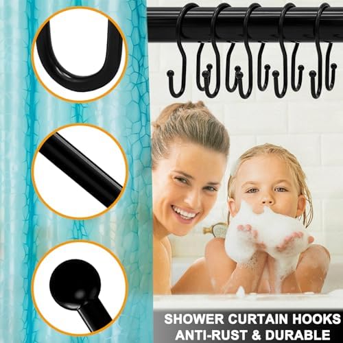 Double Shower Curtain Hooks Rings, Glide Smoothly Double Shower Rings - Image 4