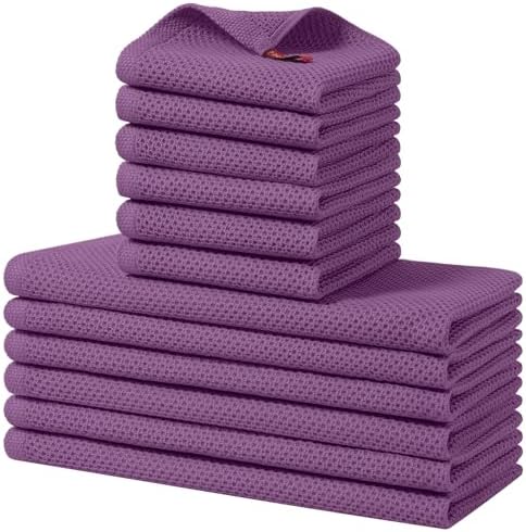 Homaxy 12 Pack 100% Cotton Kitchen Towels and Dishcloths Set by Homaxy