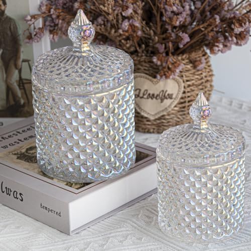 2 Pack Glass Qtip Holder, Apothecary Jars - Image 3