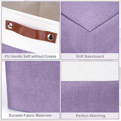 Bagnizer 13x13 Cube Storage Bins, Collapsible Fabric Storage Box, 4 Pack Closet - Image 5