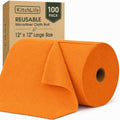 Microfiber Cleaning Cloth Roll, 100 Pack 12 x 12 Inch Tear Away Reusable Paper by OverDoorHooksKitchenSupplies