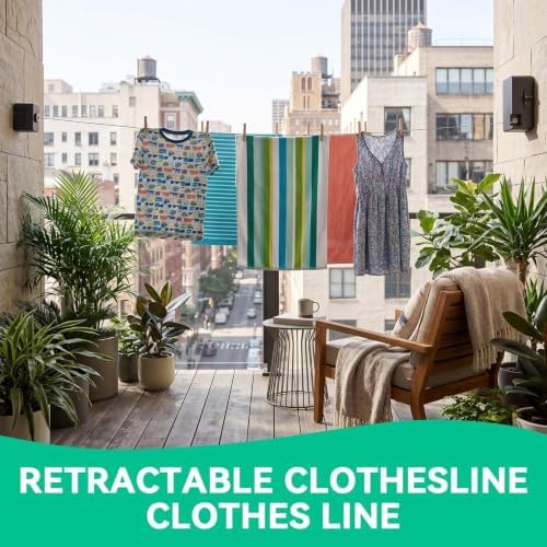 Retractable Clothesline Indoor Outdoor 20 FT, Stainless Steel Laundry Line - Image 2