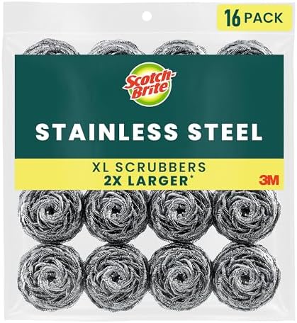Scotch-Brite Stainless Steel Scrubbers, 16 Pack by Unknown