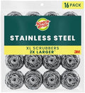 Scotch-Brite Stainless Steel Scrubbers, 16 Pack by Unknown