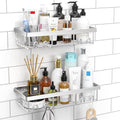 Moforoco Shower Caddy Shelf Organizer Rack, Self Adhesive Black Bathroom by MOFOROCO