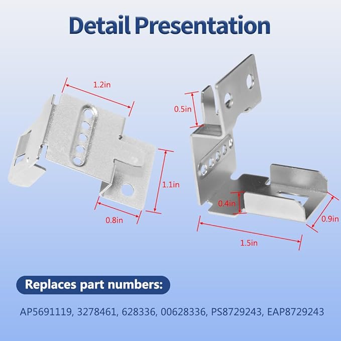 00628336 Dishwasher Toe Panel Bracket Replacement Part for Bosch, Replaces AP5691119, 3278461, 628336, PS8729243