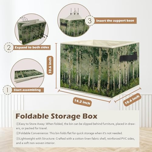 Modern Abstract Birch Tree Storage Box Bins, Decor - Image 3