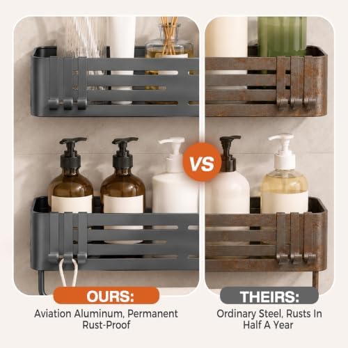 Lekesky Suction Cup Shower Caddy, No Drill Shower Shelves - Image 4