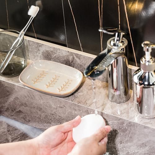 Miamolo Bathroom Soap Dish for Bar Soap, Raised Ridges Keep Soap Dry - Image 7